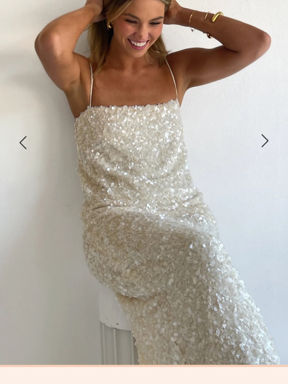 Ivory Sequin Maxi or Midi Dress (perfect for a bride!) never worn - Picture 6 of 8